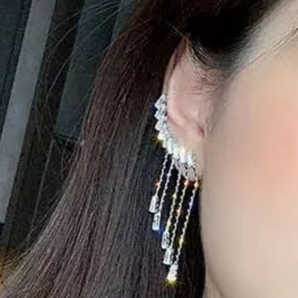 Crystal Ear Cuff Chain earrings